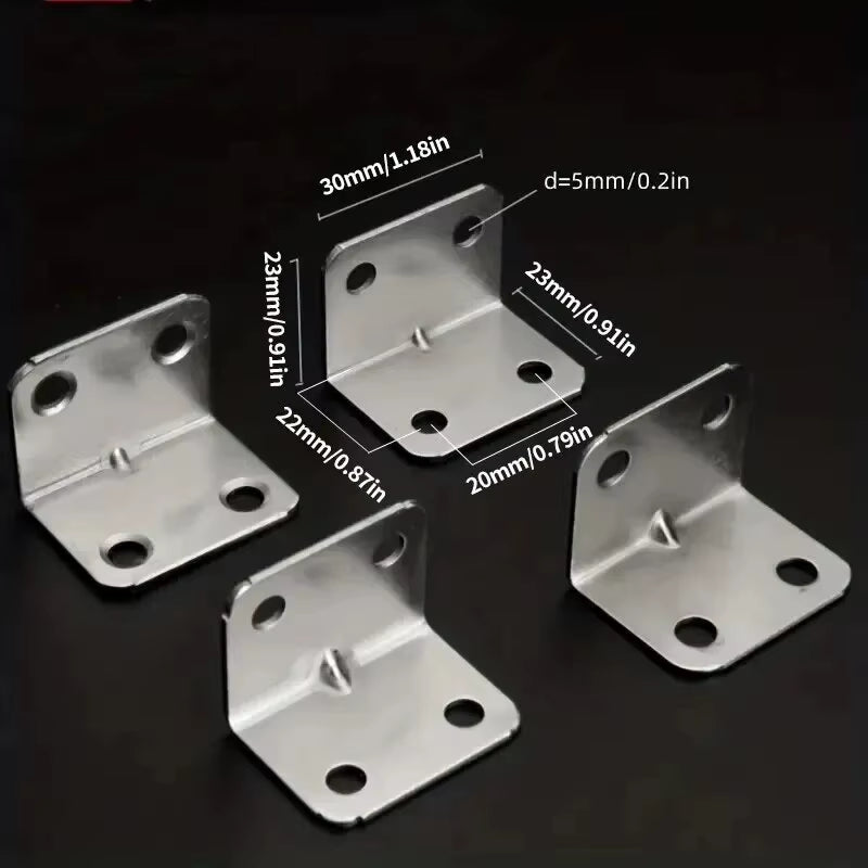 20Pcs Angle Iron Board Table, Chair, Cabinet, Wardrobe, Fixed Connector, 90-Degree Angle Iron Plate Bracket