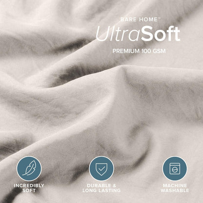 Microfiber Duvet Cover Set - Ultra Soft Washed Microfiber - Twin/Twin Extra Long - Linen-Like Look - Easy Care - Breathable Fabric - Our Softest Duvet Cover Set (Twin/Twin XL, Fog)