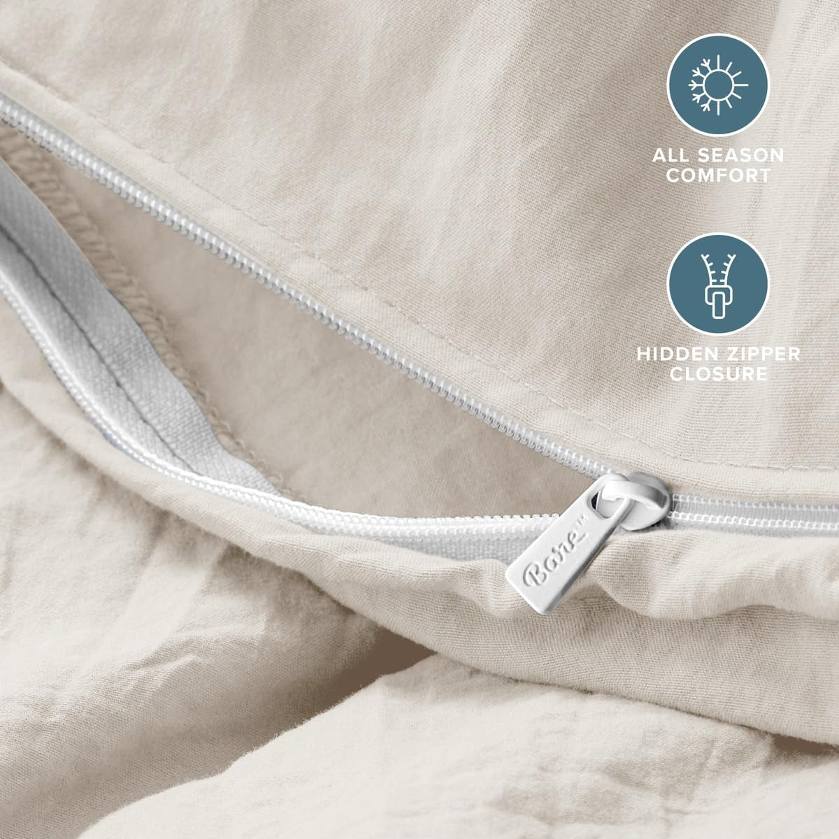 Microfiber Duvet Cover Set - Ultra Soft Washed Microfiber - Twin/Twin Extra Long - Linen-Like Look - Easy Care - Breathable Fabric - Our Softest Duvet Cover Set (Twin/Twin XL, Fog)