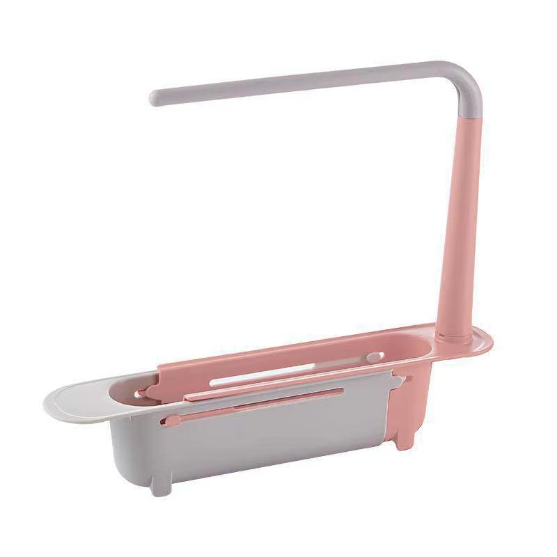 SinkSpace™ 2-in-1 Telescopic Sink Storage Rack – Adjustable, Expandable Sponge Holder for Effortless Kitchen Organization